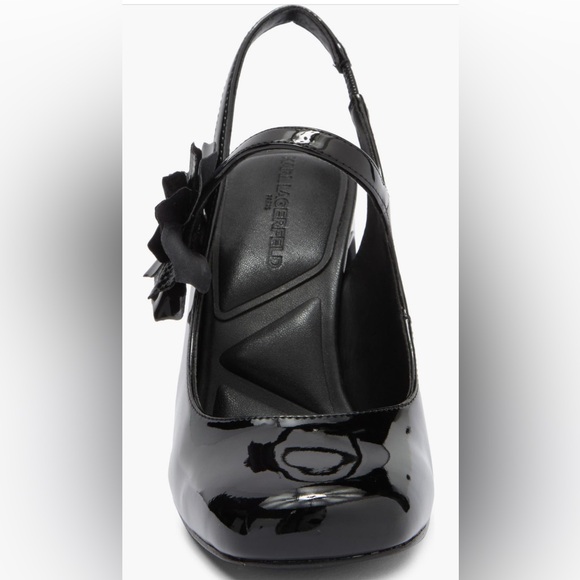 Karl Lagerfeld Elegant Black Slingback Heels. Ladies Size 7 - Picture 3 of 15